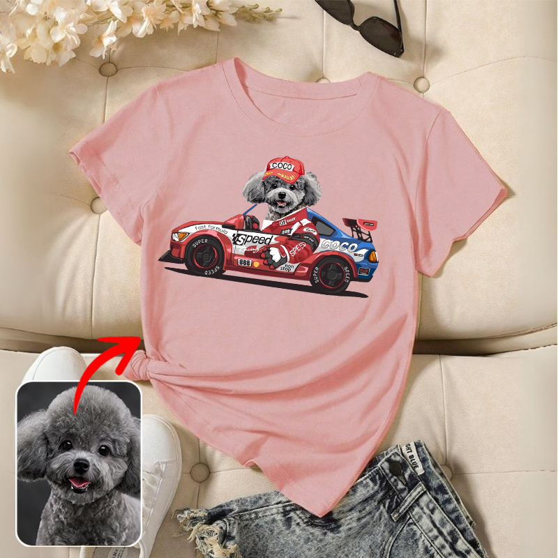 カスタムフワモコ部  プレミアムTシャツ  レーシングカー  1頭デザイン 0417-3-3