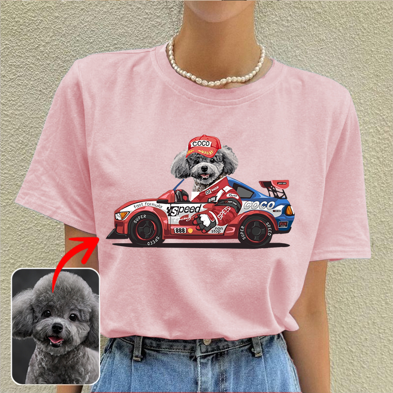 カスタムフワモコ部  プレミアムTシャツ  レーシングカー  1頭デザイン 0417-3-3