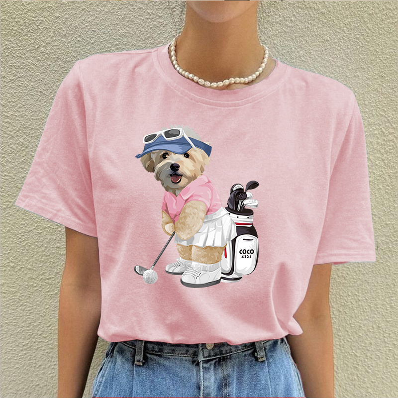 カスタムフワモコ部  プレミアムTシャツ   ゴルフ  1頭デザイン 0423-1-1