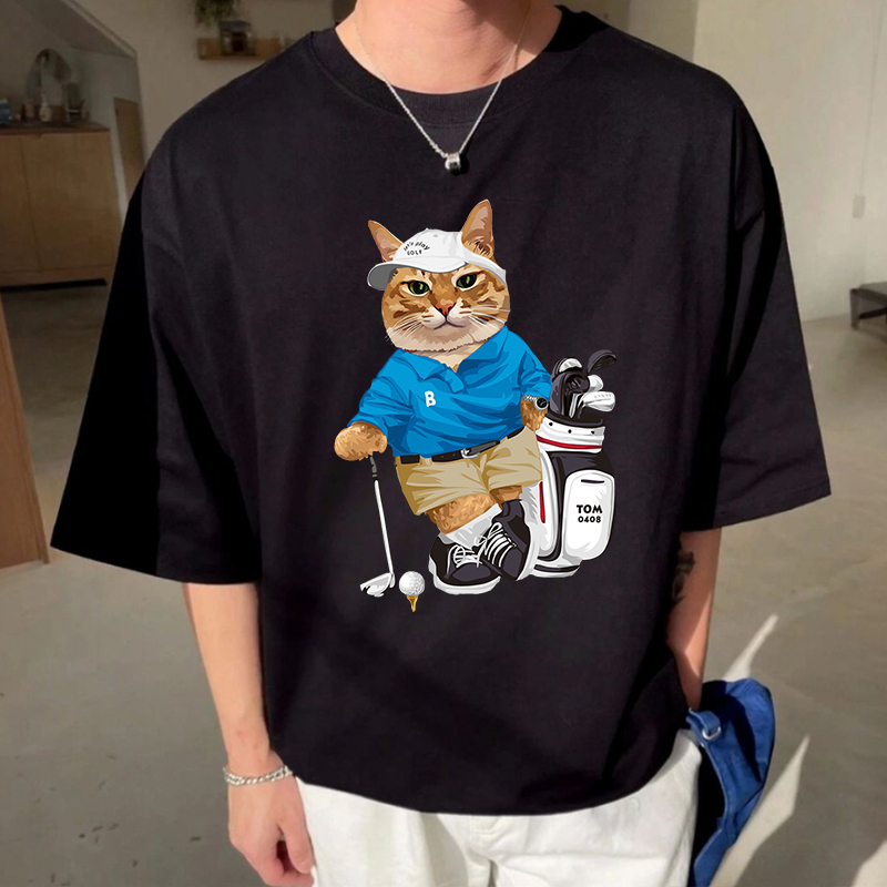 カスタムフワモコ部  プレミアムTシャツ   ゴルフ  1頭デザイン 0423-1-1