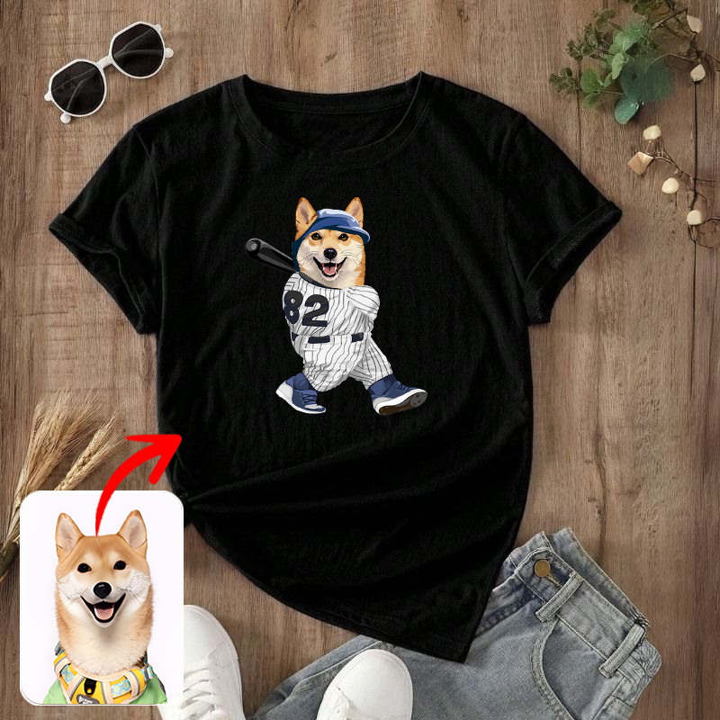 カスタムフワモコ部  プレミアムTシャツ  BATTER 1頭デザイン 0426-1-2