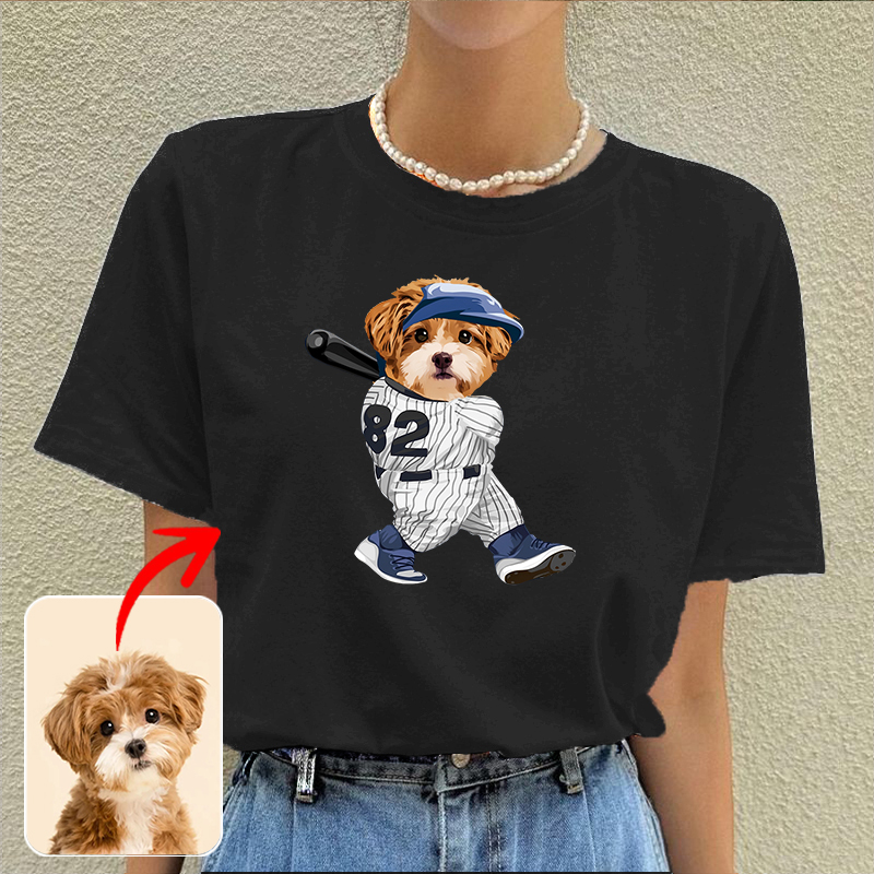 カスタムフワモコ部  プレミアムTシャツ  BATTER 1頭デザイン 0426-1-2