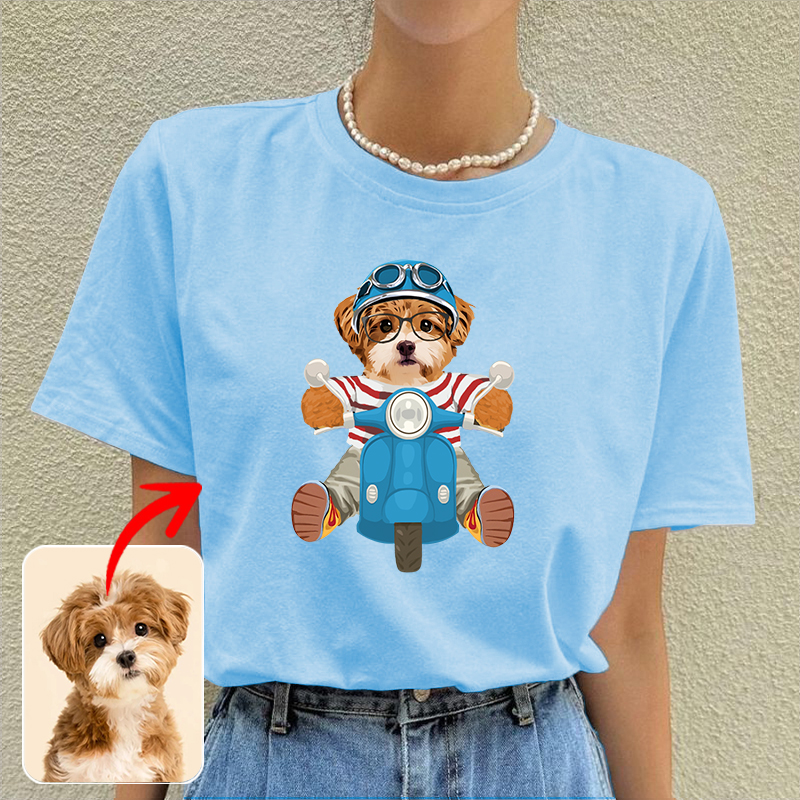 カスタムフワモコ部  プレミアムTシャツ  スクーター   1頭デザイン 0617-1-3