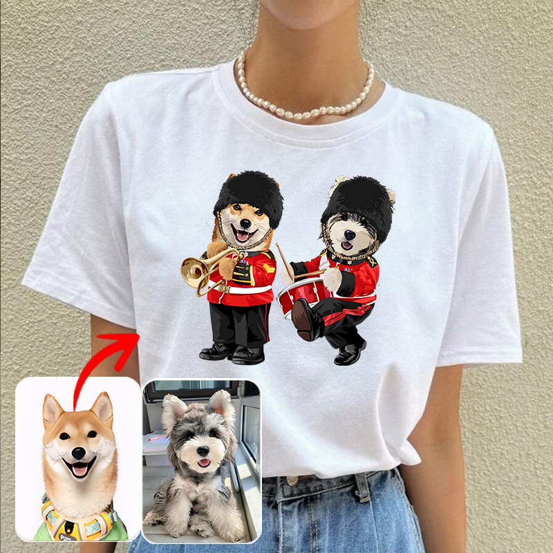 カスタムフワモコ部  プレミアムTシャツ London Music Show  2頭デザイン 0510-1-4