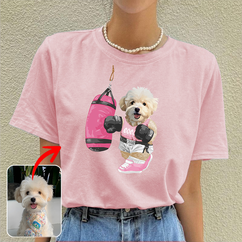 カスタムフワモコ部  プレミアムTシャツ  Sandbag Boxing  1頭デザイン 0510-1-1