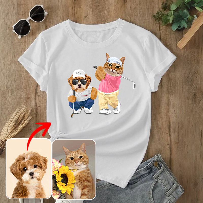 カスタムフワモコ部  プレミアムTシャツ  OK—BALL  2頭デザイン 0510-1-3