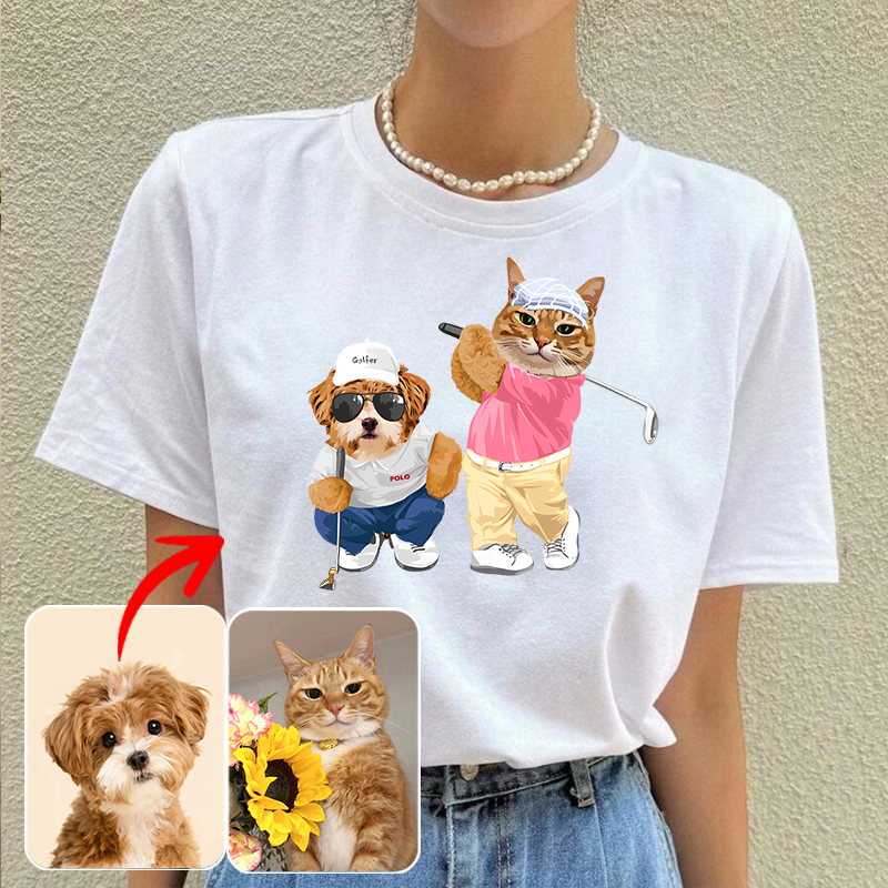 カスタムフワモコ部  プレミアムTシャツ  OK—BALL  2頭デザイン 0510-1-3