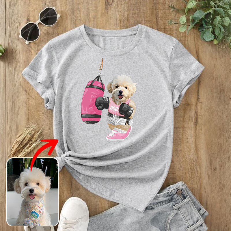 カスタムフワモコ部  プレミアムTシャツ  Sandbag Boxing  1頭デザイン 0510-1-1