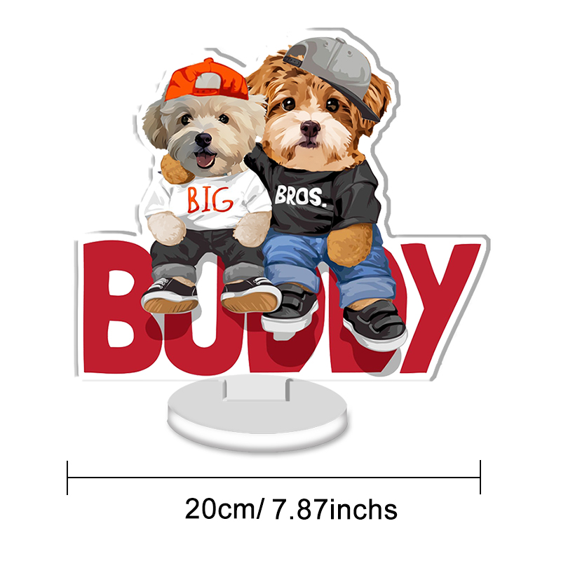 カスタムフワモコ部 　アクリルスタンド   BUDDY【2頭デザイン】0529-1-1