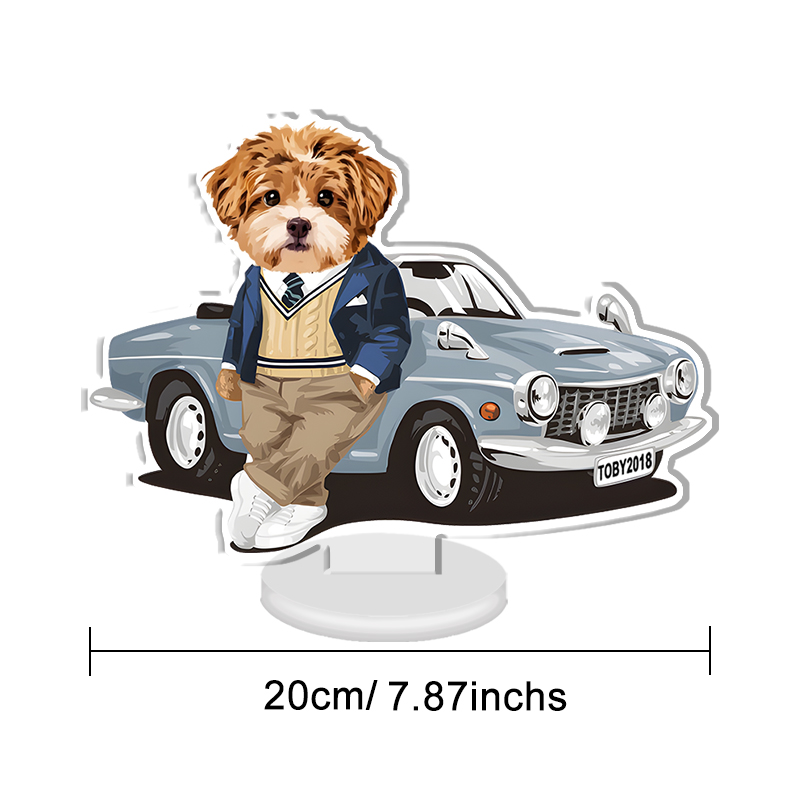 カスタムフワモコ部 　アクリルスタンド クールなコンバーチブル【1頭デザイン】0529-1-4