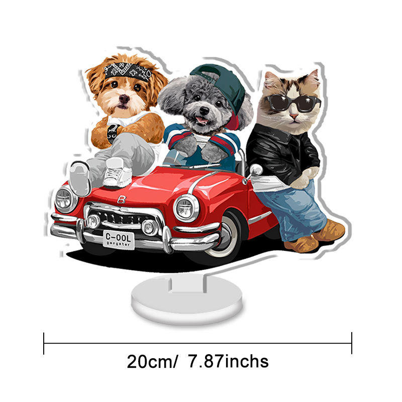 カスタムフワモコ部 　アクリルスタンド  一緒に旅行する【3頭デザイン】0529-1-3