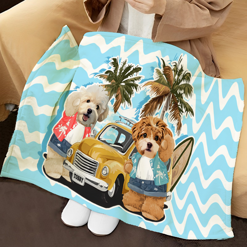 カスタムフワモコ部 　膝掛け ひざ掛け   夏のサーフィン 0621-2-1