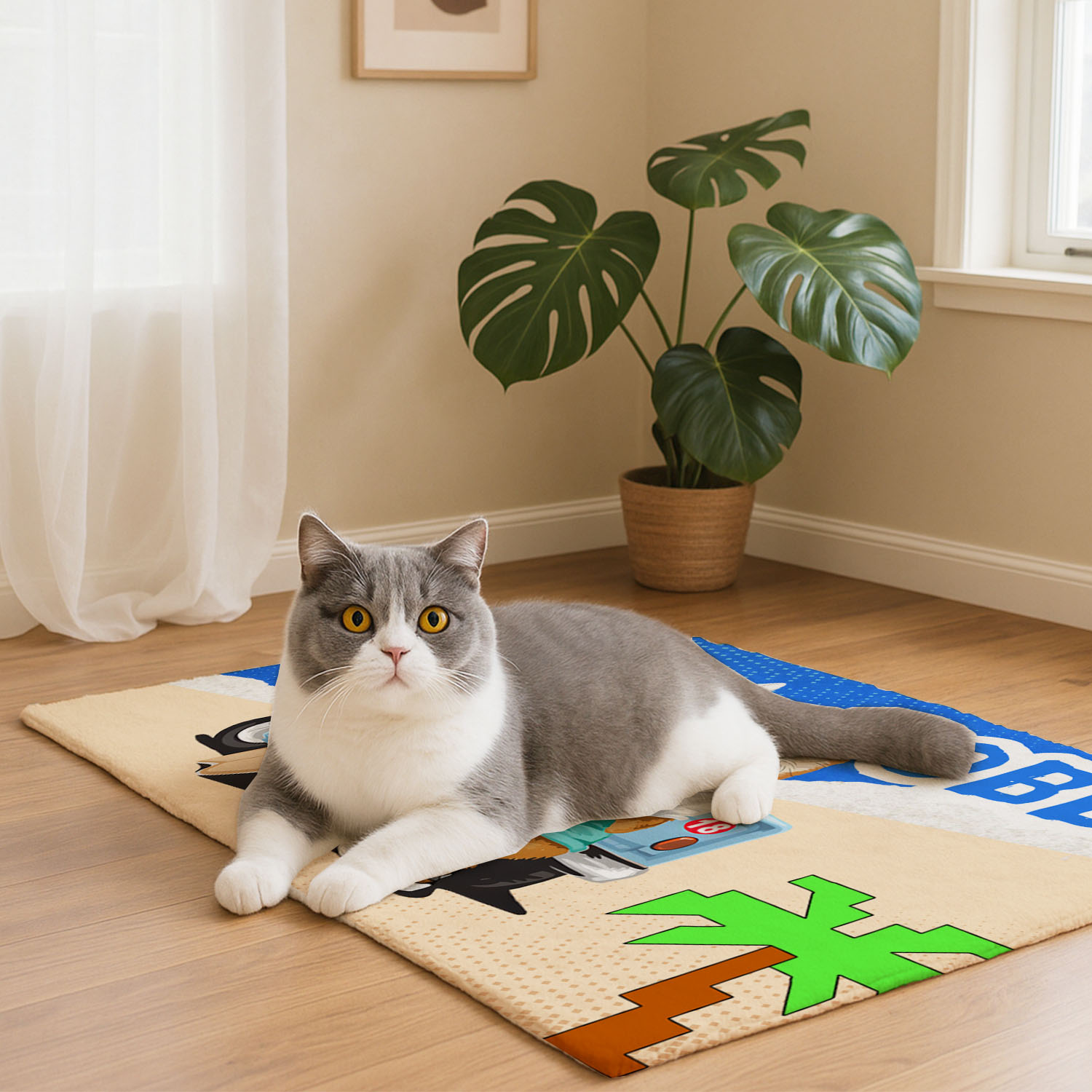 カスタムフワモコ部  玄関マット 長方形  ビーチレジャー   0702-1-2