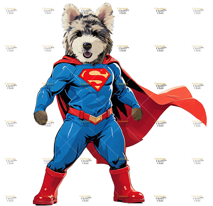 カスタムフワモコ部  プレミアムTシャツ  Super Pets   1頭デザイン 0722-1-1