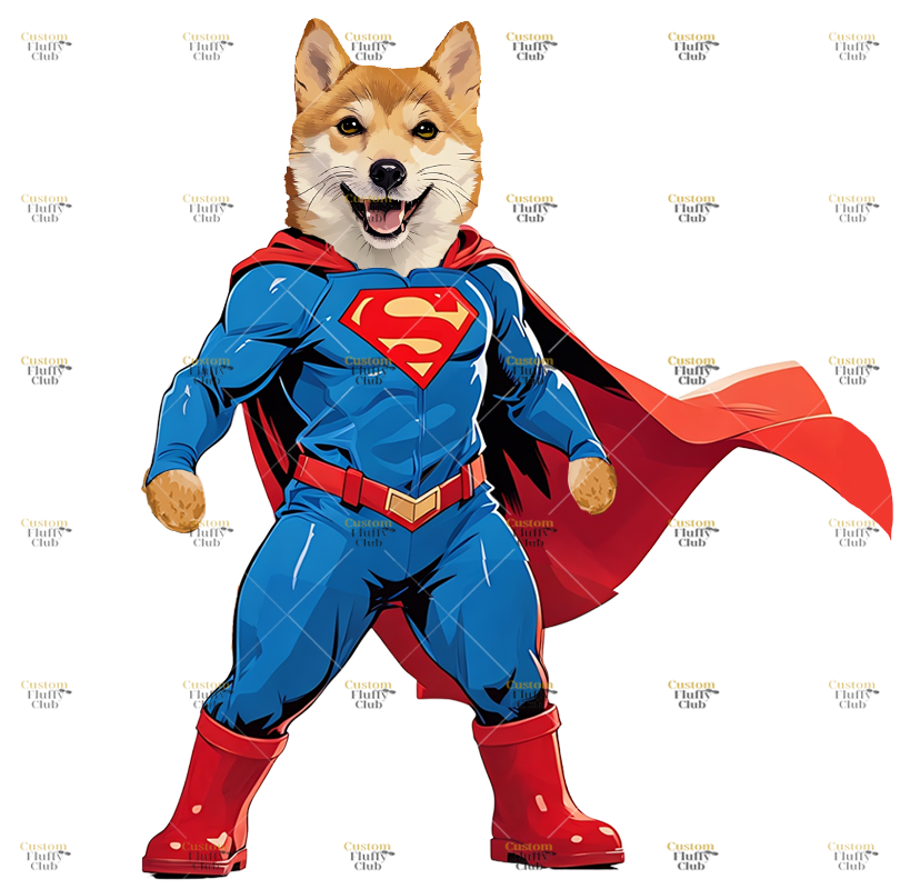 カスタムフワモコ部  プレミアムTシャツ  Super Pets   1頭デザイン 0722-1-1