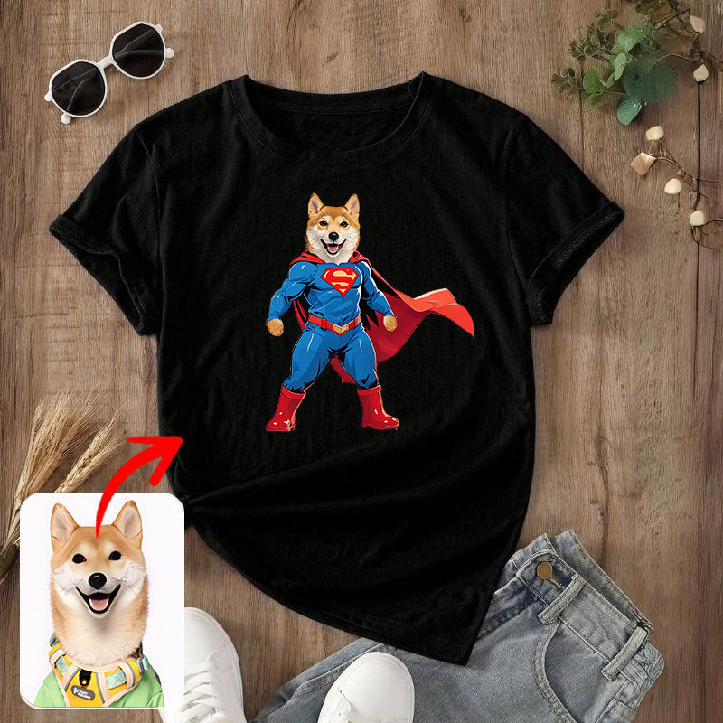 カスタムフワモコ部  プレミアムTシャツ  Super Pets   1頭デザイン 0722-1-1