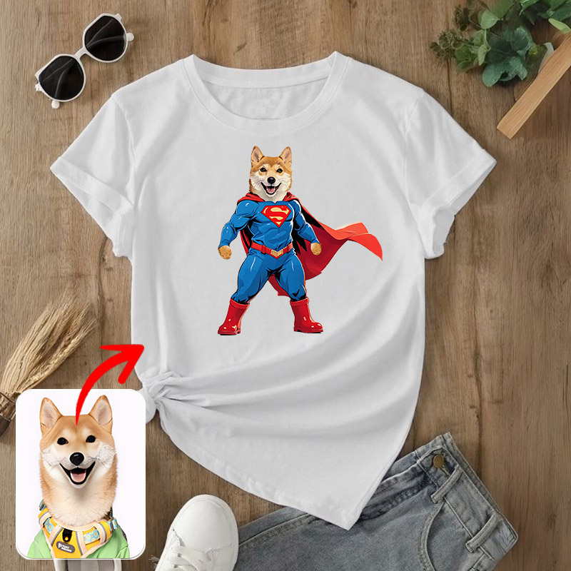 カスタムフワモコ部  プレミアムTシャツ  Super Pets   1頭デザイン 0722-1-1