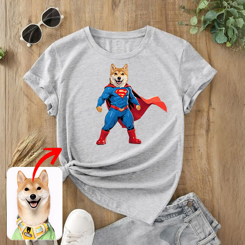 カスタムフワモコ部  プレミアムTシャツ  Super Pets   1頭デザイン 0722-1-1