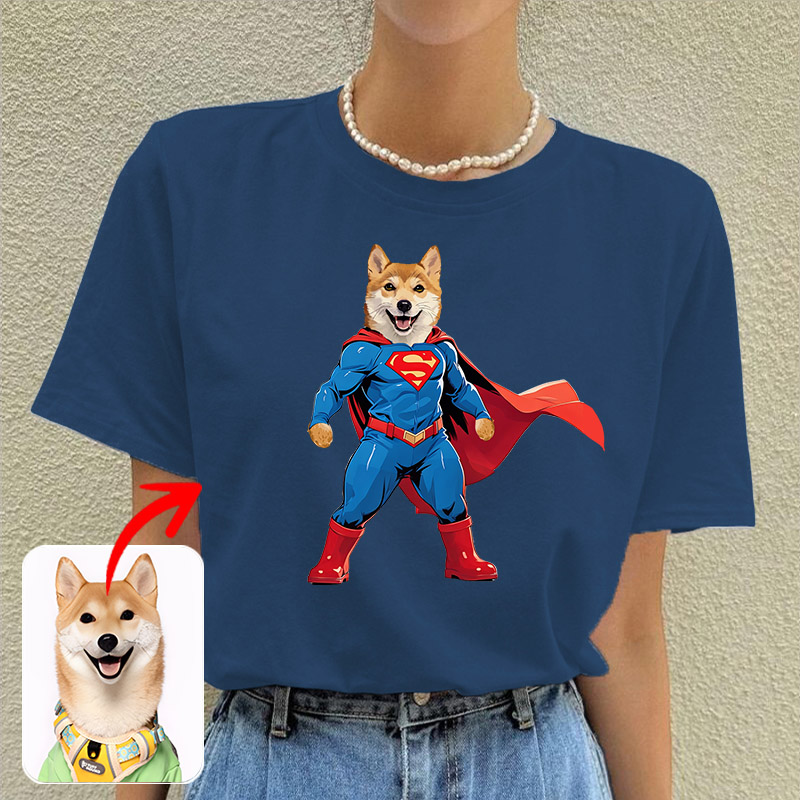 カスタムフワモコ部  プレミアムTシャツ  Super Pets   1頭デザイン 0722-1-1