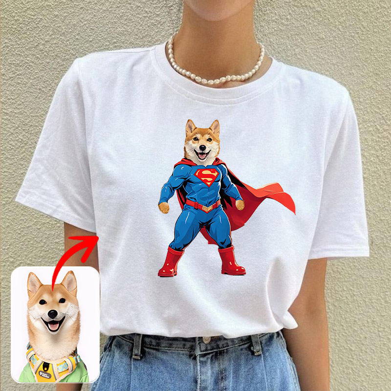 カスタムフワモコ部  プレミアムTシャツ  Super Pets   1頭デザイン 0722-1-1