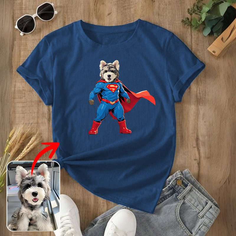 カスタムフワモコ部  プレミアムTシャツ  Super Pets   1頭デザイン 0722-1-1