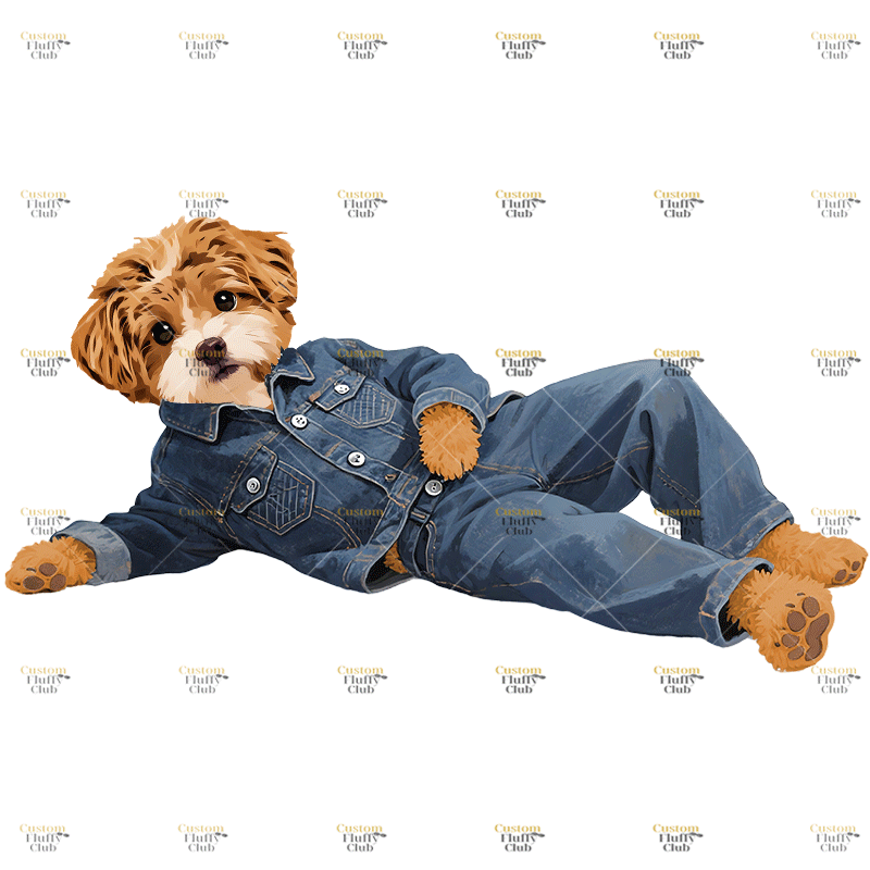 カスタムフワモコ部  プレミアムTシャツ  ファッションデニム  1頭デザイン 0808-1-1