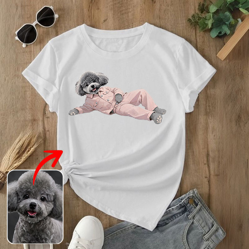 カスタムフワモコ部  プレミアムTシャツ  ファッションデニム  1頭デザイン 0808-1-1