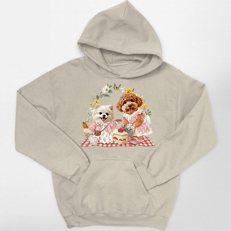 カスタムフワモコ部 　パーカー  ピクニック  2頭デザイン 26115-8