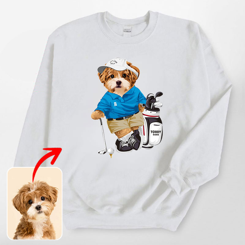 カスタムフワモコ部 　トレーナー   ゴルフ  １頭デザイン0827-1-1