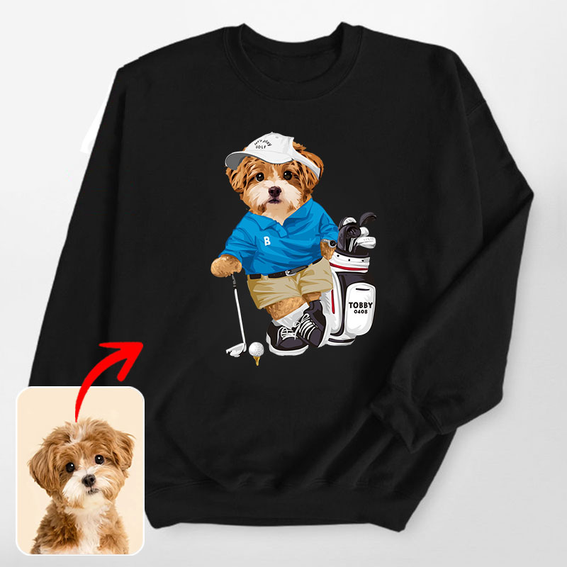カスタムフワモコ部 　トレーナー   ゴルフ  １頭デザイン0827-1-1