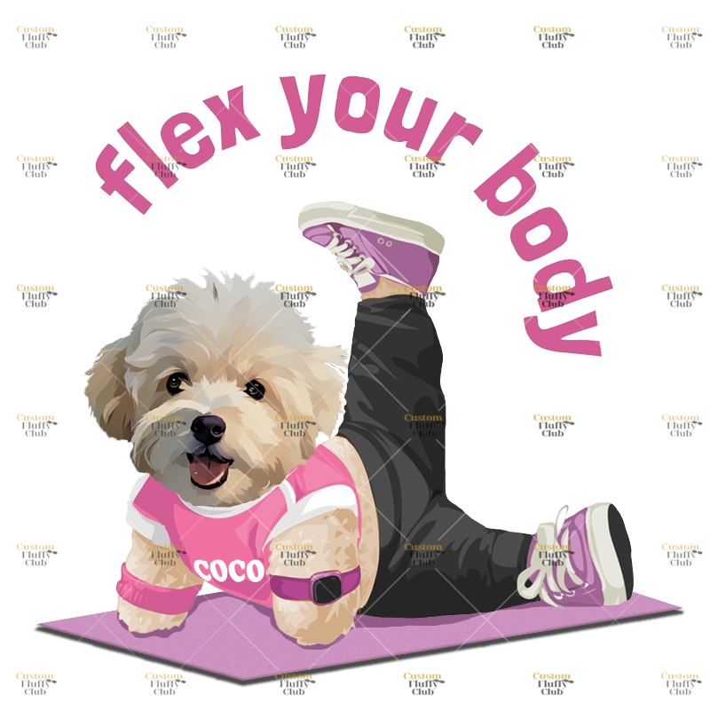 カスタムフワモコ部 　パーカー  ヨガ    1頭デザイン0918-2-1