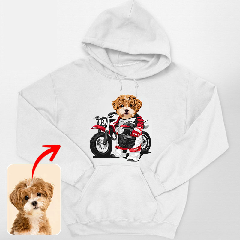 カスタムフワモコ部 　パーカー   オートバイレーサー   1頭デザイン0830-2-11