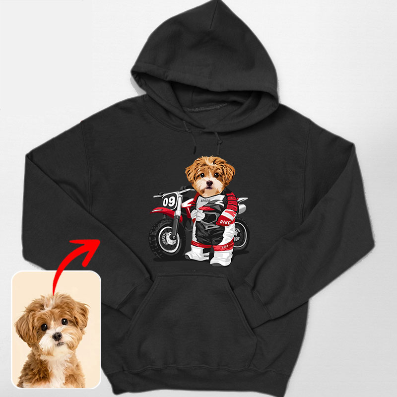 カスタムフワモコ部 　パーカー   オートバイレーサー   1頭デザイン0830-2-11