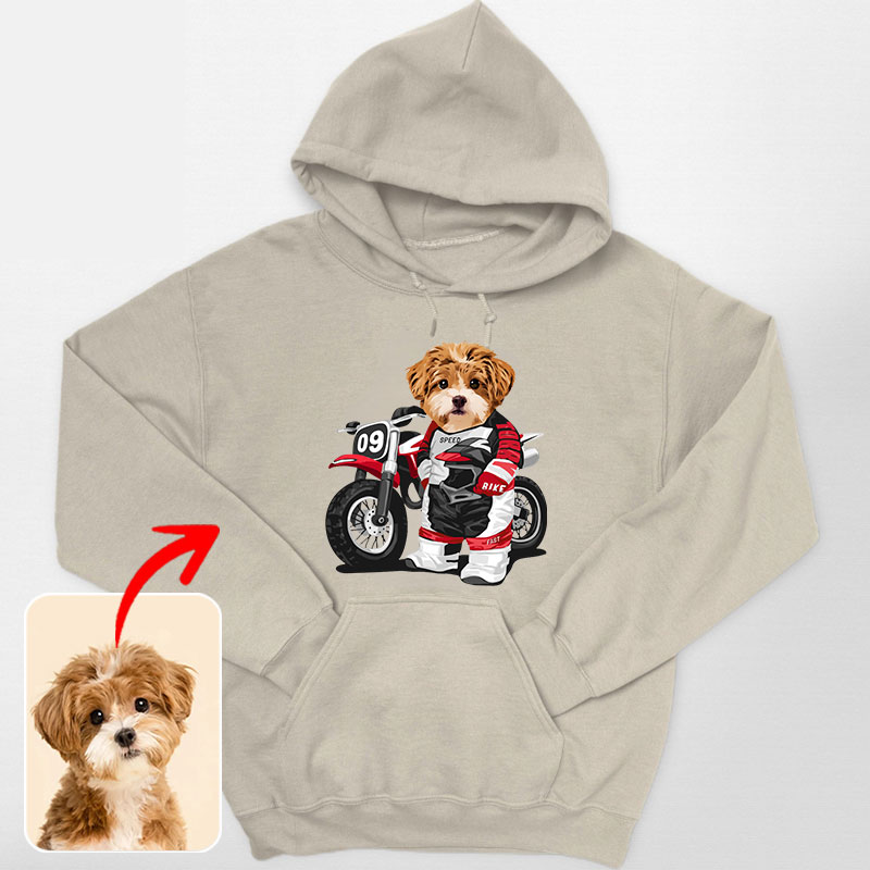 カスタムフワモコ部 　パーカー   オートバイレーサー   1頭デザイン0830-2-11