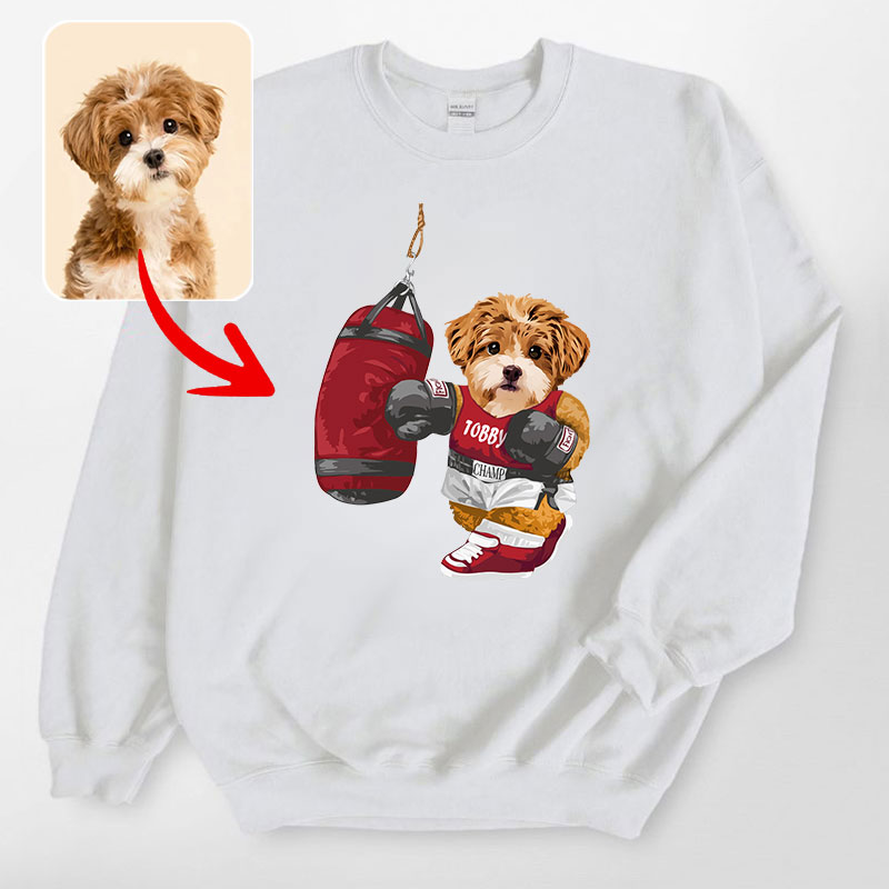 カスタムフワモコ部 　トレーナー   Sandbag Boxing  １頭デザイン0830-1-1