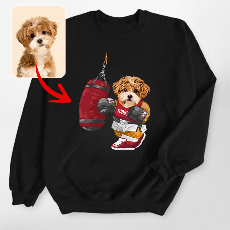 カスタムフワモコ部 　トレーナー   Sandbag Boxing  １頭デザイン0830-1-1