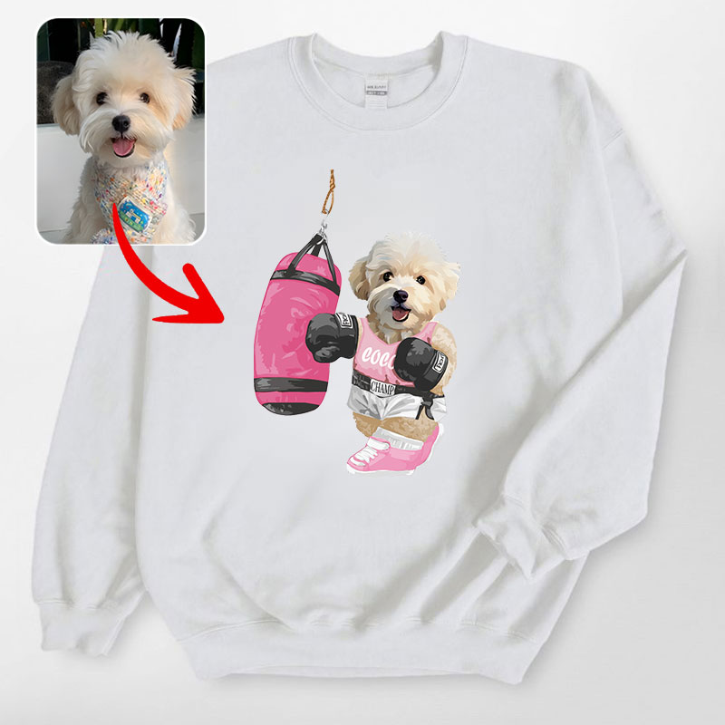 カスタムフワモコ部 　トレーナー   Sandbag Boxing  １頭デザイン0830-1-1