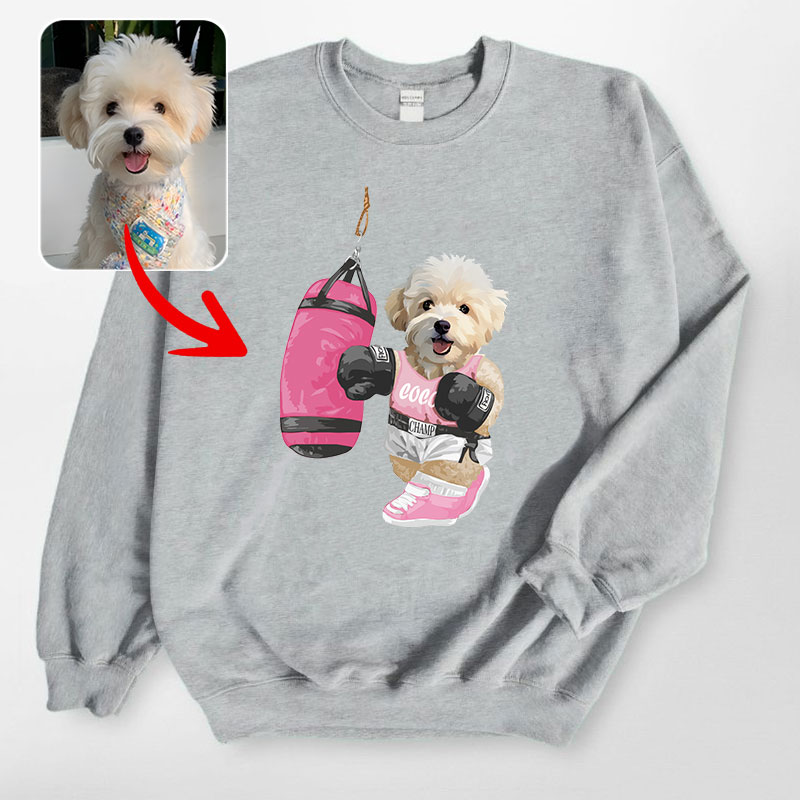 カスタムフワモコ部 　トレーナー   Sandbag Boxing  １頭デザイン0830-1-1