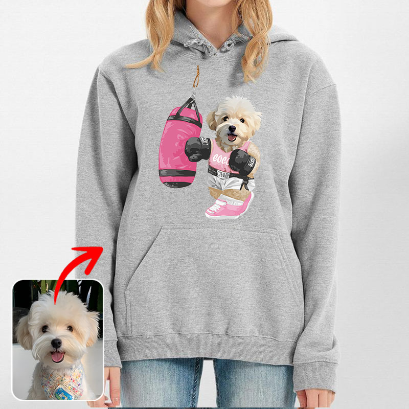 カスタムフワモコ部 　パーカー  Sandbag Boxing  1頭デザイン0830-2-1