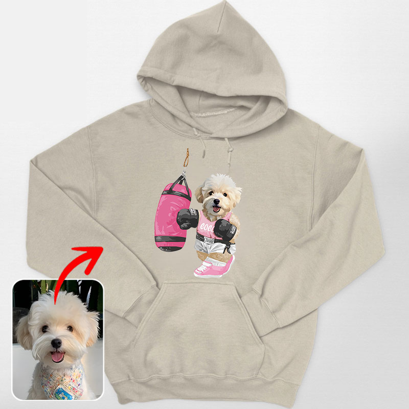 カスタムフワモコ部 　パーカー  Sandbag Boxing  1頭デザイン0830-2-1