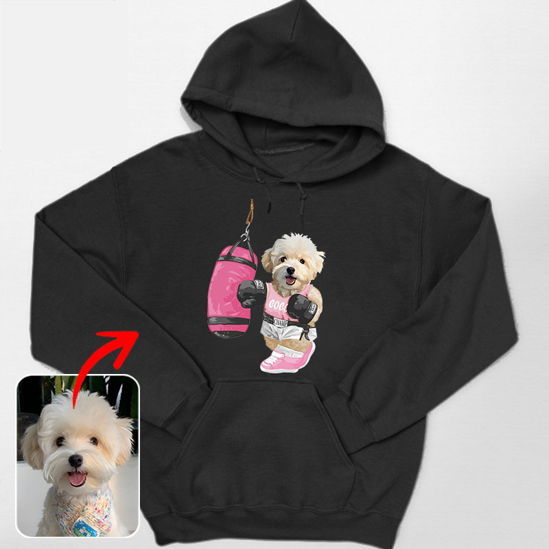 カスタムフワモコ部 　パーカー  Sandbag Boxing  1頭デザイン0830-2-1