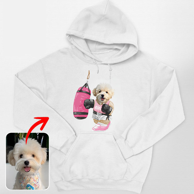 カスタムフワモコ部 　パーカー  Sandbag Boxing  1頭デザイン0830-2-1