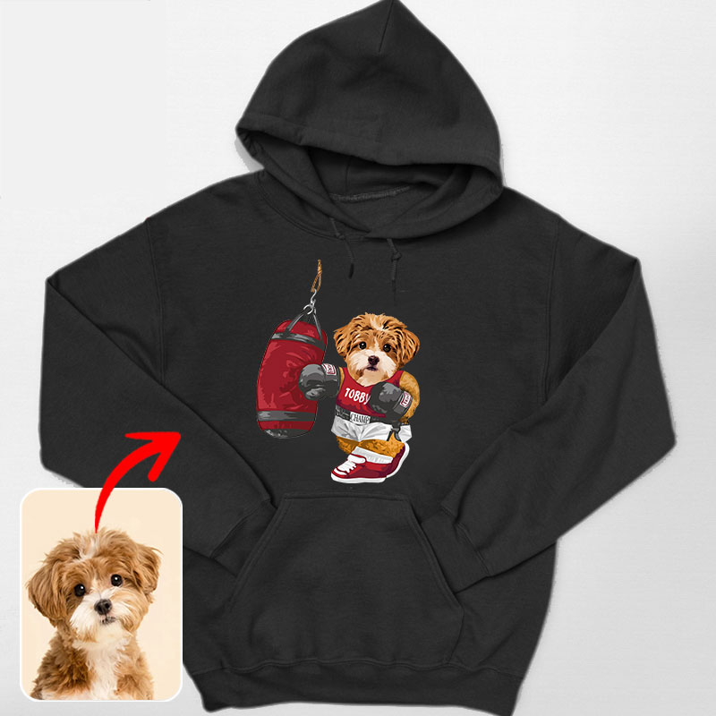 カスタムフワモコ部 　パーカー  Sandbag Boxing  1頭デザイン0830-2-1