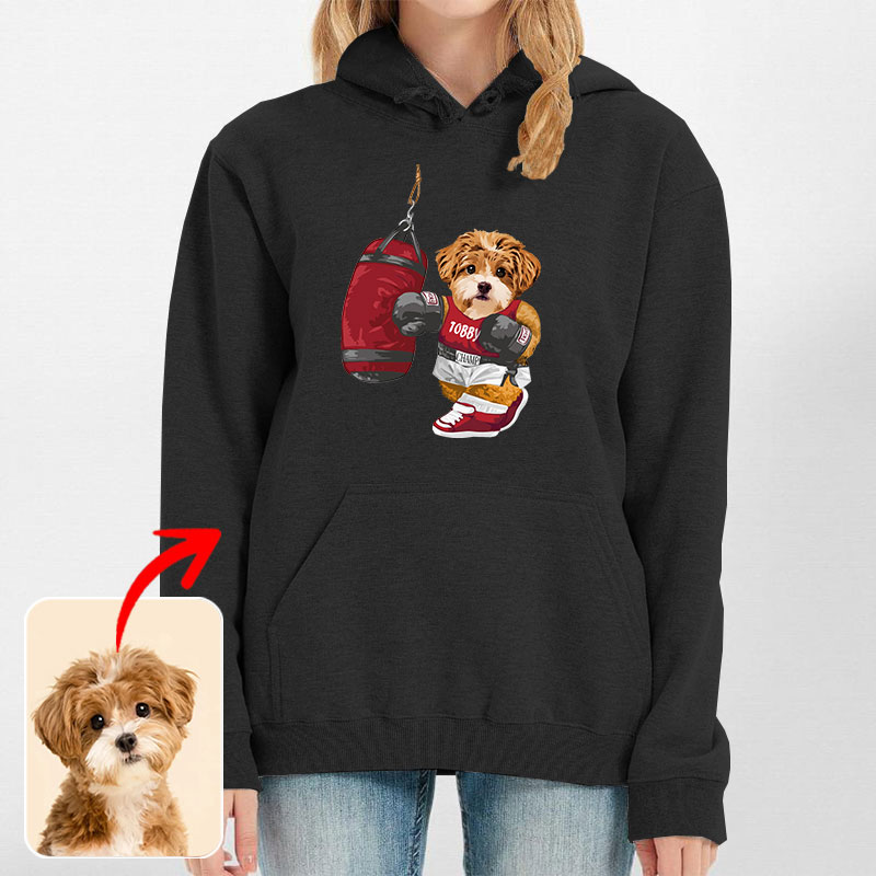 カスタムフワモコ部 　パーカー  Sandbag Boxing  1頭デザイン0830-2-1