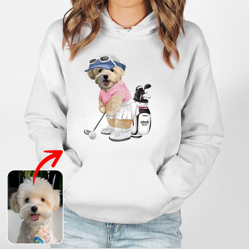 カスタムフワモコ部 　パーカー  ゴルフ  1頭デザイン0830-2-2