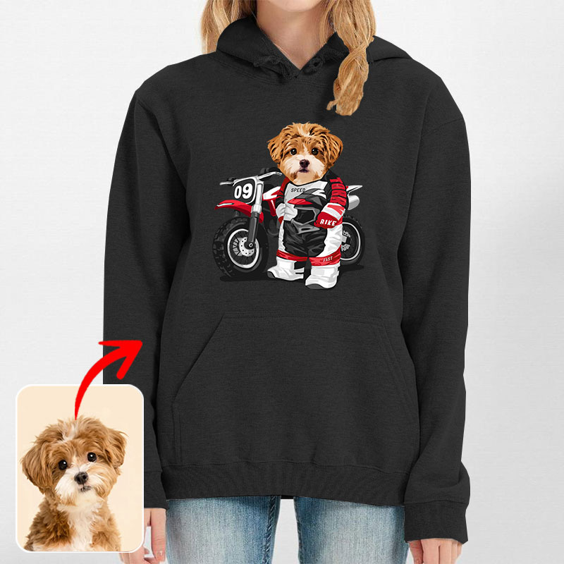 カスタムフワモコ部 　パーカー   オートバイレーサー   1頭デザイン0830-2-11