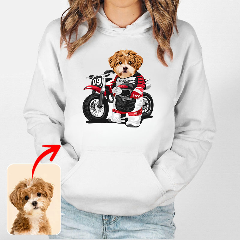 カスタムフワモコ部 　パーカー   オートバイレーサー   1頭デザイン0830-2-11