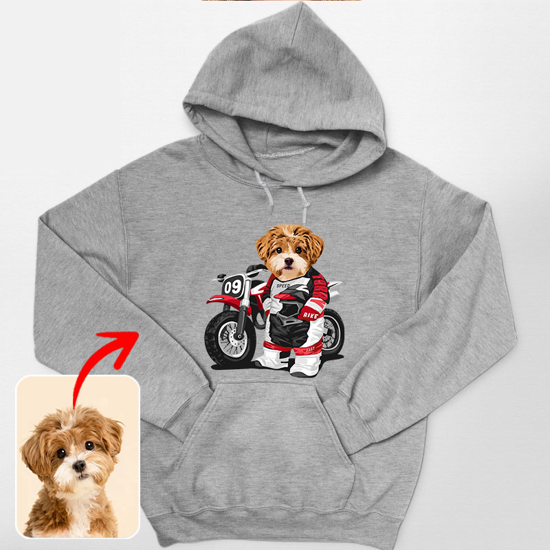 カスタムフワモコ部 　パーカー   オートバイレーサー   1頭デザイン0830-2-11