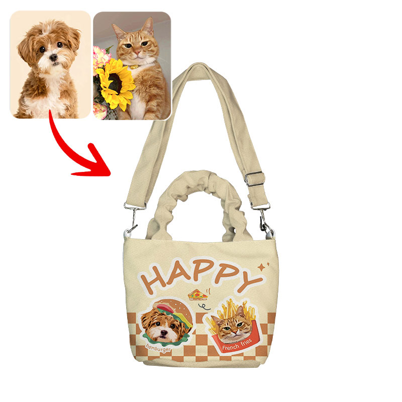 カスタムフワモコ部  着脱ショルダー通勤トート 【2頭デザイン】  0909-1-2