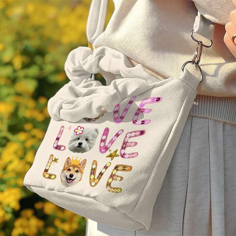 カスタムフワモコ部  着脱ショルダー通勤トート 【2頭デザイン】  0909-1-3